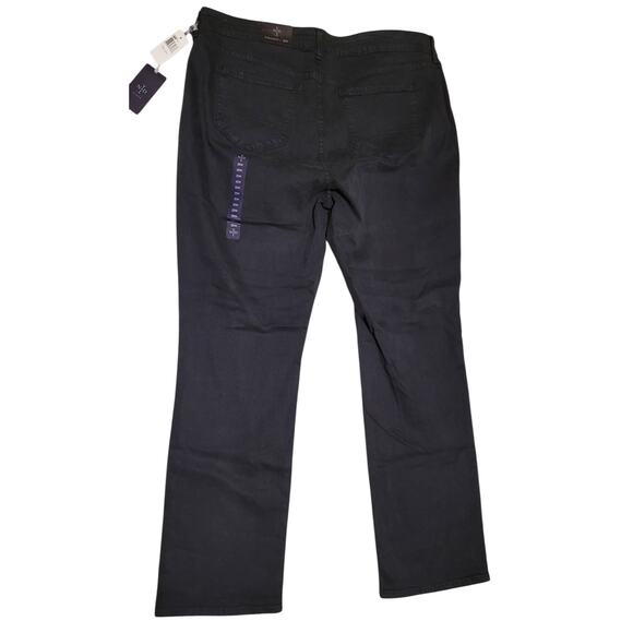 NYDJ Womens Staight Leg Slimming Fit Pant Size 20W Black Cotton & Spandex NWT - Picture 2 of 12